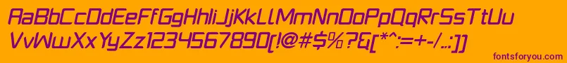 Police PlatformoneMediumitalic – polices violettes sur fond orange