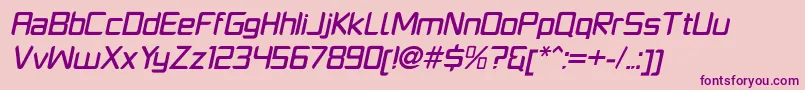 PlatformoneMediumitalic-Schriftart – Violette Schriften auf rosa Hintergrund
