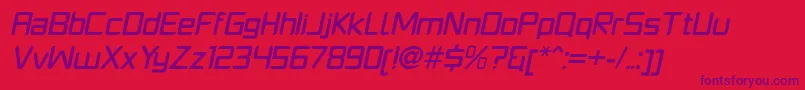 PlatformoneMediumitalic-fontti – violetit fontit punaisella taustalla