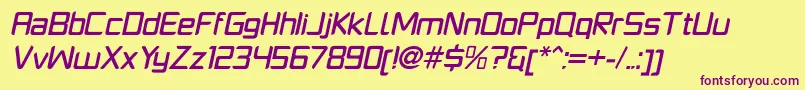 フォントPlatformoneMediumitalic – 紫色のフォント、黄色の背景
