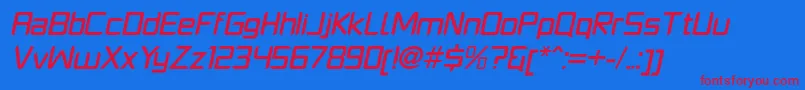 PlatformoneMediumitalic Font – Red Fonts on Blue Background