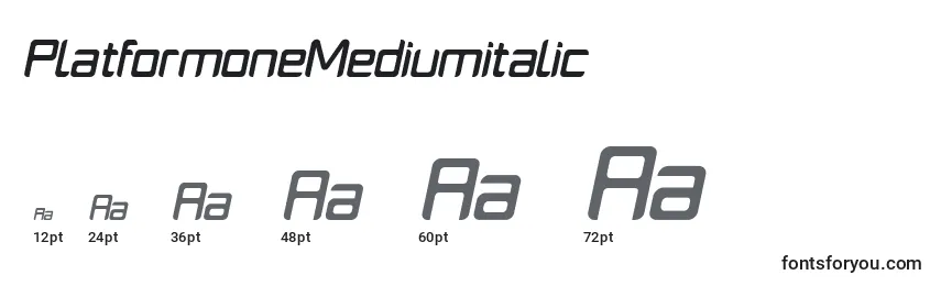Größen der Schriftart PlatformoneMediumitalic
