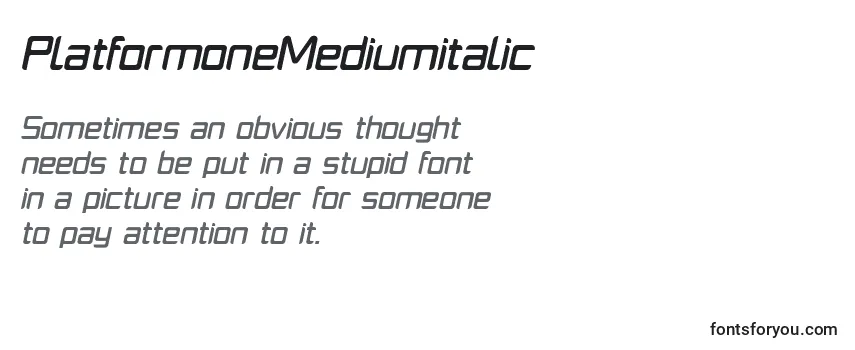 Review of the PlatformoneMediumitalic Font