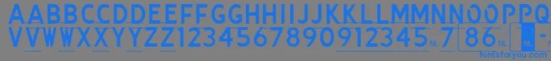 Kenteken Font – Blue Fonts on Gray Background