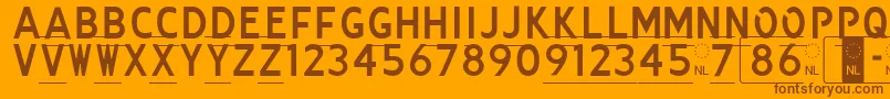 Kenteken Font – Brown Fonts on Orange Background