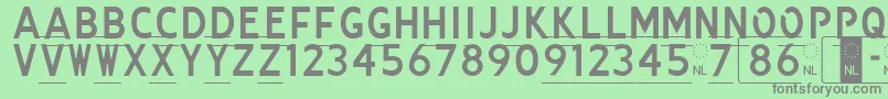 Kenteken Font – Gray Fonts on Green Background