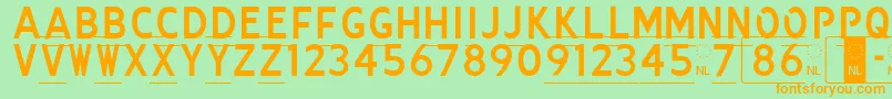 Kenteken Font – Orange Fonts on Green Background