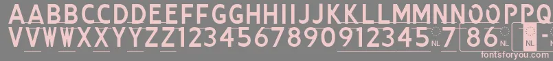 Kenteken Font – Pink Fonts on Gray Background