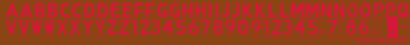 Kenteken Font – Red Fonts on Brown Background