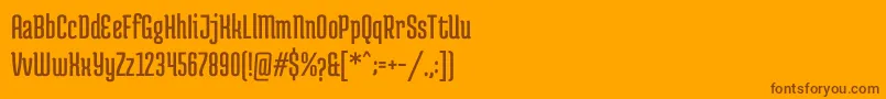 MedulaoneRegular-Schriftart – Braune Schriften auf orangefarbenem Hintergrund