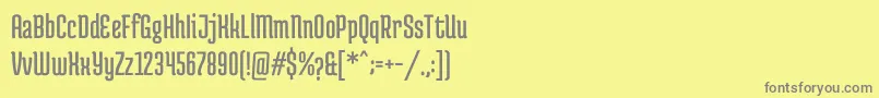 MedulaoneRegular-Schriftart – Graue Schriften auf gelbem Hintergrund