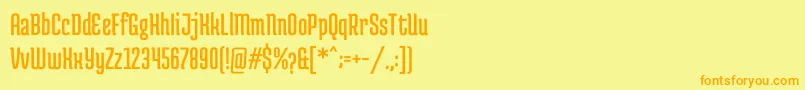 MedulaoneRegular-Schriftart – Orangefarbene Schriften auf gelbem Hintergrund