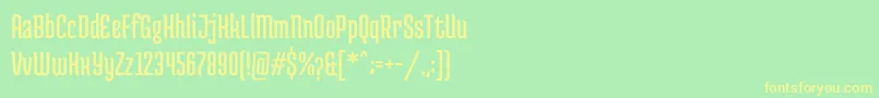 フォントMedulaoneRegular – 黄色の文字が緑の背景にあります