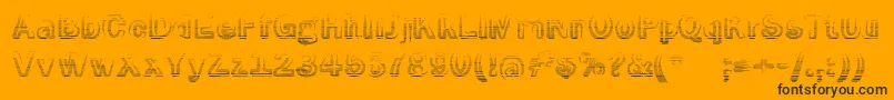 Fonte SmokeRasterizedMedium – fontes pretas em um fundo laranja