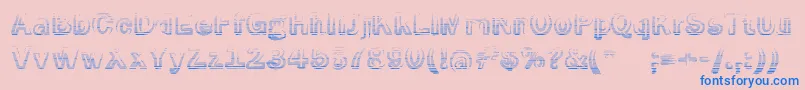 フォントSmokeRasterizedMedium – ピンクの背景に青い文字