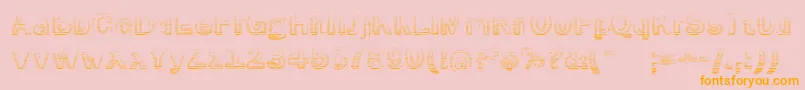 SmokeRasterizedMedium-Schriftart – Orangefarbene Schriften auf rosa Hintergrund