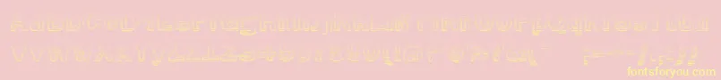SmokeRasterizedMedium-Schriftart – Gelbe Schriften auf rosa Hintergrund