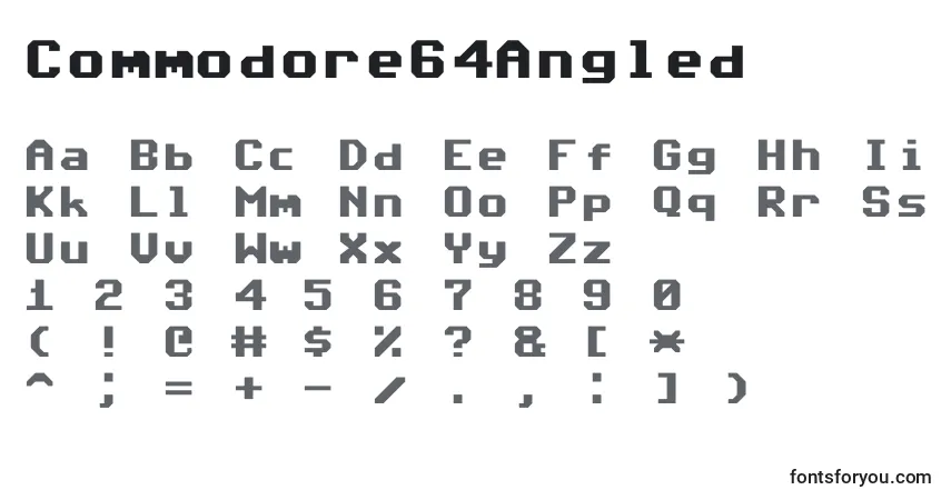 A fonte Commodore64Angled – alfabeto, números, caracteres especiais