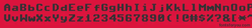 fuente Commodore64Angled – Fuentes Negras Sobre Fondo Rojo