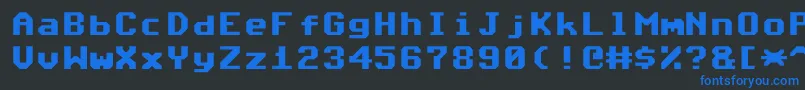 Commodore64Angled Font – Blue Fonts on Black Background