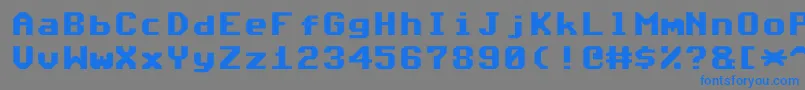 Commodore64Angled-Schriftart – Blaue Schriften auf grauem Hintergrund