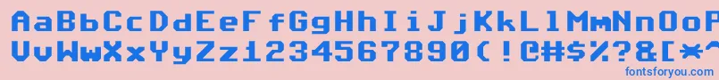 Commodore64Angled Font – Blue Fonts on Pink Background