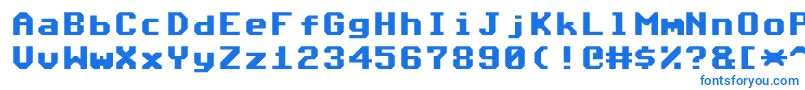 Commodore64Angled-Schriftart – Blaue Schriften auf weißem Hintergrund