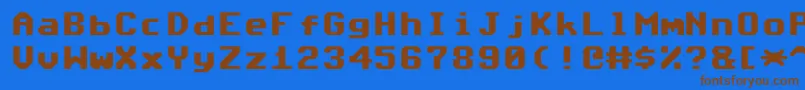 fuente Commodore64Angled – Fuentes Marrones Sobre Fondo Azul