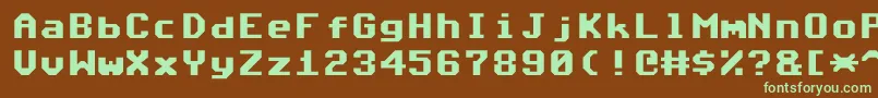 Commodore64Angled Font – Green Fonts on Brown Background