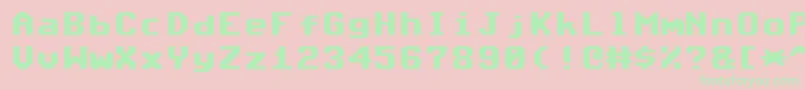 フォントCommodore64Angled – ピンクの背景に緑の文字