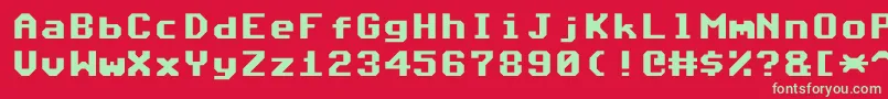 Commodore64Angled Font – Green Fonts on Red Background