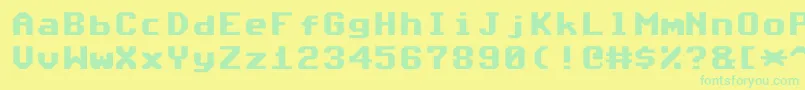 Шрифт Commodore64Angled – зелёные шрифты на жёлтом фоне