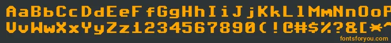 Commodore64Angled Font – Orange Fonts on Black Background