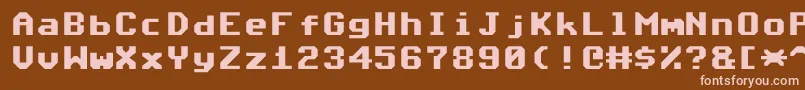 Commodore64Angled Font – Pink Fonts on Brown Background