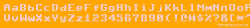 フォントCommodore64Angled – オレンジの背景にピンクのフォント