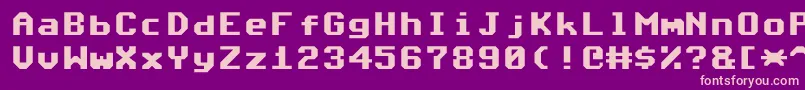 Commodore64Angled Font – Pink Fonts on Purple Background