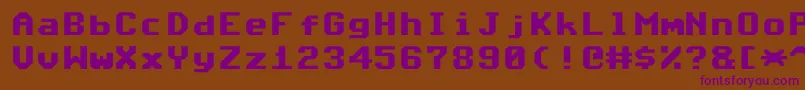 Commodore64Angled Font – Purple Fonts on Brown Background