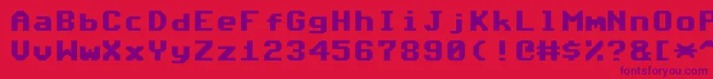 Commodore64Angled Font – Purple Fonts on Red Background