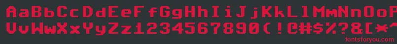 フォントCommodore64Angled – 黒い背景に赤い文字