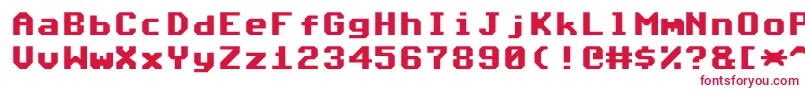 Commodore64Angled Font – Red Fonts on White Background