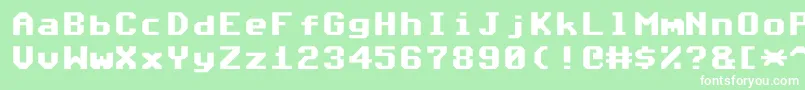 Commodore64Angled Font – White Fonts on Green Background