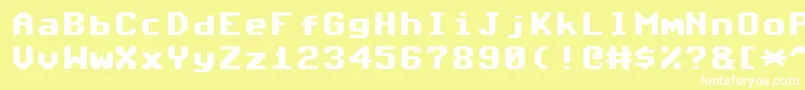 Commodore64Angled Font – White Fonts on Yellow Background