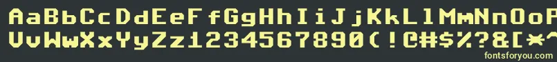 Commodore64Angled Font – Yellow Fonts on Black Background