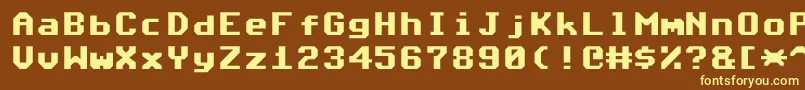 Commodore64Angled Font – Yellow Fonts on Brown Background