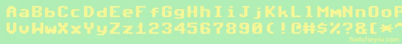 Commodore64Angled Font – Yellow Fonts on Green Background