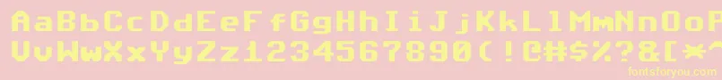 Police Commodore64Angled – polices jaunes sur fond rose