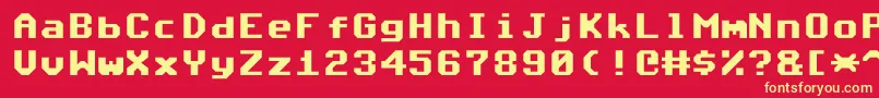 Commodore64Angled Font – Yellow Fonts on Red Background