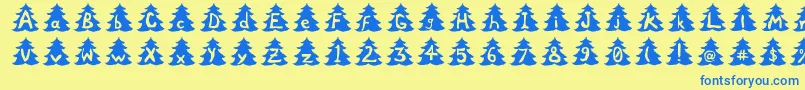 Xtree Font – Blue Fonts on Yellow Background
