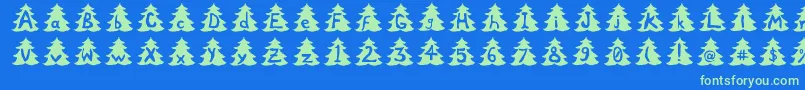 Xtree Font – Green Fonts on Blue Background