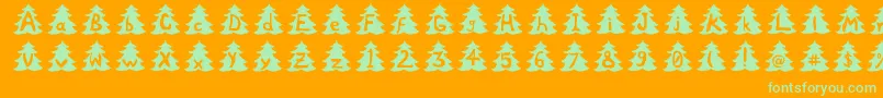 Xtree Font – Green Fonts on Orange Background